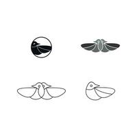einstellen Symbol Vogel Linie Kunst Logo Vektor