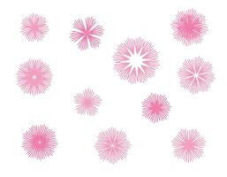 einstellen von gemustert Rosa Blumen auf ein Weiß Hintergrund. Bleistift Textur. vektor