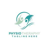 Physiotherapie Logo zum Massage und Geschäft mit kreativ Element Konzept Prämie Vektor