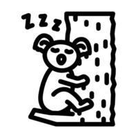 sömnig koala sömn natt linje ikon vektor illustration