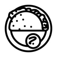 Tacos Mexikaner Küche Linie Symbol Vektor Illustration