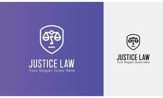 Gerechtigkeit Waage und Gesetz Feste Vektor Logo Vorlage
