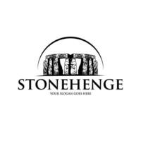 stonehenge, stack av stenar landskap se logotyp design vektor