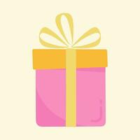 niedliche Geschenkbox-Vektorillustration. Geschenkbox mit Schleife. überraschungsfeier, design für grüße. für geschenk, geburtstag oder neujahr und weihnachten vektor