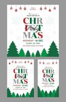 minimalistisch Weihnachten Party Einladung Vektor Vorlage mit Typografie