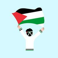 man innehav palestina flagga illustration vektor
