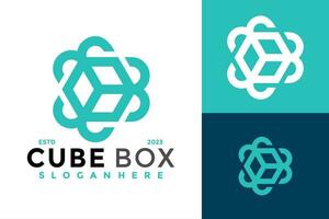 brev b kub låda logotyp design vektor symbol ikon illustration