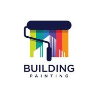 måla hus design element vektor ikon med kreativ aning för företag person