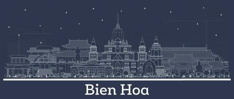 översikt bien hoa vietnam stad horisont med vit byggnader. företag resa och turism begrepp med historisk arkitektur. bien hoa stadsbild med landmärken. vektor