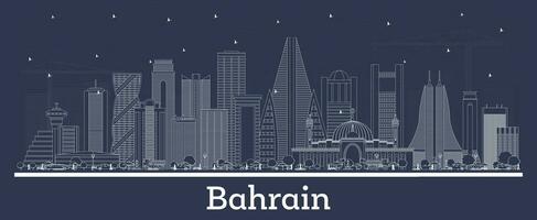 översikt bahrain stad horisont med vit byggnader. företag resa och turism begrepp med historisk arkitektur. bahrain stadsbild med landmärken. vektor