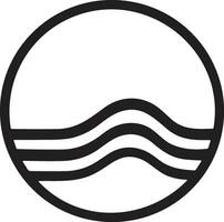 hav eller Vinka logotyp i en minimalistisk stil för dekoration vektor