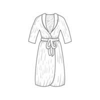 isolerat hand dragen skiss av pyjamas kimono bad morgonrock illustration vektor