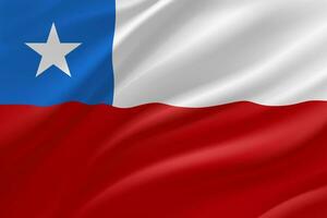 National Flagge von Chile. 3d Vektor Illustration