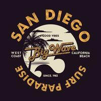 San Diego Surfen Paradies Grafik Typografie Vektor, t Hemd Design, Illustration, gut zum beiläufig Stil vektor