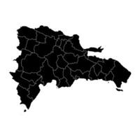 Dominikanska republik Karta med administrativ divisioner. vektor illustration.