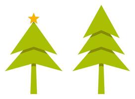jul träd ikon grön Färg, enkel platt design. vektor prydnad för affischer, hälsning kort, broschyrer, banderoller, social media.