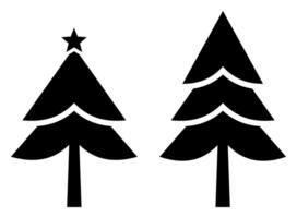 Silhouette Stil Weihnachten Baum Symbol. Vektor isoliert auf Weiß Hintergrund.