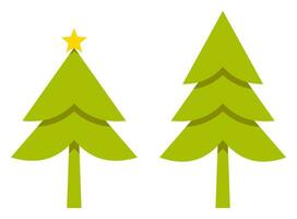 Weihnachten Baum Symbol Grün Farbe, einfach eben Design. Vektor Ornament zum Poster, Gruß Karten, Broschüren, Banner, Sozial Medien.