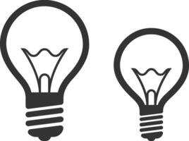 Glühbirnen-Icon-Vektor. Glühbirne Idee Logo Konzept. Set Lampen Strom Symbole Webdesign-Element. led-leuchten isolierte silhouette. vektor