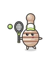 seriefigur av honungsdipper som tennisspelare vektor