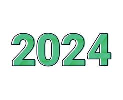 2024 Neu Jahr abstrakt Blau und Grün Grafik Design Urlaub Vektor Logo Symbol Illustration