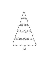 Weihnachten Baum einfach Hand gezeichnet Gliederung Gekritzel Vektor Illustration zum Winter glücklich Ferien Feier lineart Dekor, Gruß Karte, Einladung, Poster, fröhlich Weihnachten, glücklich Neu Jahr