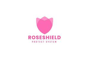 Rose Schild Logo Vektor Symbol Illustration