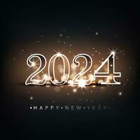 Gruß glücklich Neu Jahr 2024 Hintergrund vektor