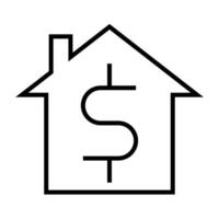 Haus Dollar Symbol, Investition Zeichen Symbol im Linie vektor