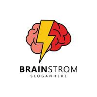 hjärna och blixt- logotyp design inspiration vektor
