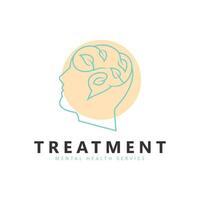 mental Gesundheit. Verstand Therapie Psychologie Logo Design vektor