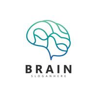 Gehirn Logo. Psychologie Logo Design Inspiration vektor