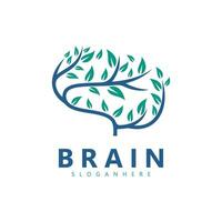 Gehirn Baum Logo Design Inspiration Vektor Symbol