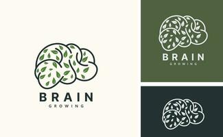 Gehirn Baum Logo Design Inspiration Vektor Symbol