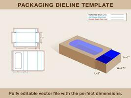 Schmuck Fenster Box Dieline Vorlage vektor