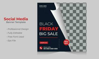 svart fredag social media posta mall för försäljning . fri vektor