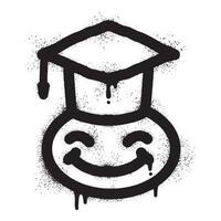 lächelnd Emoticon Graffiti tragen ein Toga mit schwarz sprühen Farbe vektor