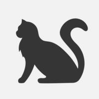 Katze schwarz Symbol. Haustier Freund Silhouette. Zuhause Haustier, Veterinär Klinik Konzept. Vektor