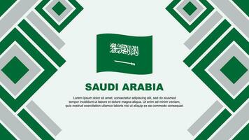 Saudi Arabien Flagge abstrakt Hintergrund Design Vorlage. Saudi Arabien Unabhängigkeit Tag Banner Hintergrund Vektor Illustration. Saudi Arabien