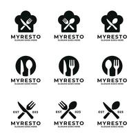 Restaurant Logo einstellen Design Vektor Illustration