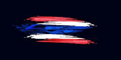 Thailand Flagge Pinselstrich Konzept auf schwarz Hintergrund mit Halbton und glühend bewirken vektor