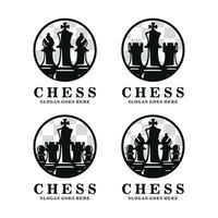 Schach Logo einstellen Vektor Illustration