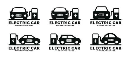 elektrisch Auto Logo einstellen Design Vektor