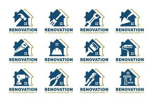 Zuhause Renovierung Logo einstellen Design Vektor Illustration