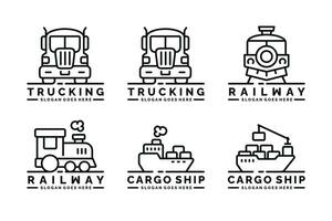 Transport Logo einstellen Design Vektor Illustration