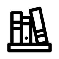 Bücherregal Symbol Vektor. schwarz auf Weiß. eben Piktogramm. Illustration vektor