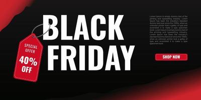 Black Friday Sale Banner-Layout-Design für Website oder Landing Page vektor