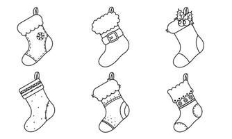 einstellen von Weihnachten Socken Symbole Vektor Illustration