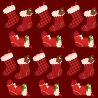 Weihnachten Socken Symbole Muster Hintergrund Vektor Illustration