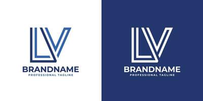 brev lv linje monogram logotyp, lämplig för företag med lv eller vl initialer. vektor